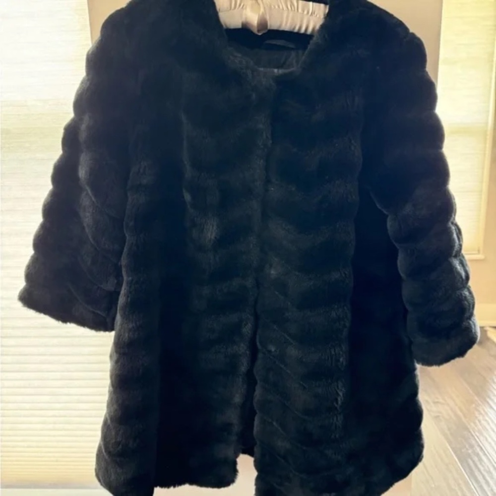 Sam Edelman Faux Fur Black Coat